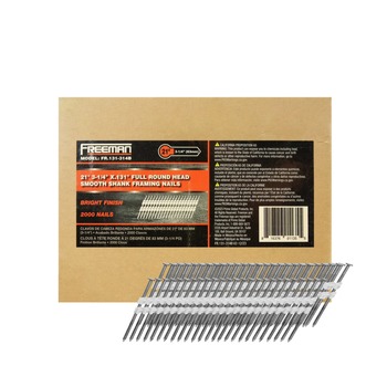 NAILS | Freeman FR-131-3B 2000-Piece 3 in. x 0.131 in. Smooth Shank Framing Nails
