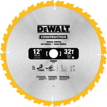 MITER SAW BLADES | Dewalt 12 in. Construction Miter Saw Blade - DW3123