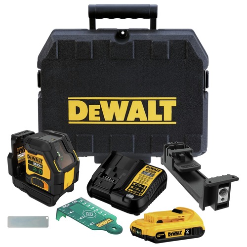 Measuring Tools | Dewalt DCLE34021D1 20V MAX Cordless Green Cross Line Laser Kit (2 Ah) image number 0