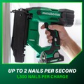 Brad Nailers | Metabo HPT NT1850DFTM 18V MultiVolt Brushless Lithium-Ion Cordless 18-Gauge Compact Brad Nailer Kit (2 Ah) image number 5