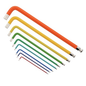 HAND TOOL SETS | Wiha Tools 9-Piece Ball End Color Coded Metric Hex L-Key Set - 66980