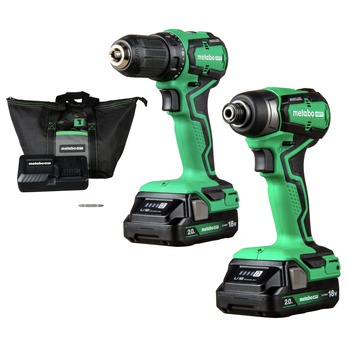 COMBO KITS | Metabo HPT 18V MultiVolt Brushless Lithium-Ion Cordless Sub-Compact Drill and Impact Driver Combo Kit with 2 Batteries (2 Ah) - KC18DDXSM