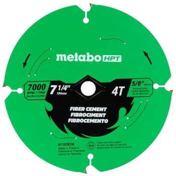 BLADES | Metabo HPT 7-1/4 in. 4-Tooth Industrial PTFE Circular Saw Fiber Cement Blade - 115761M