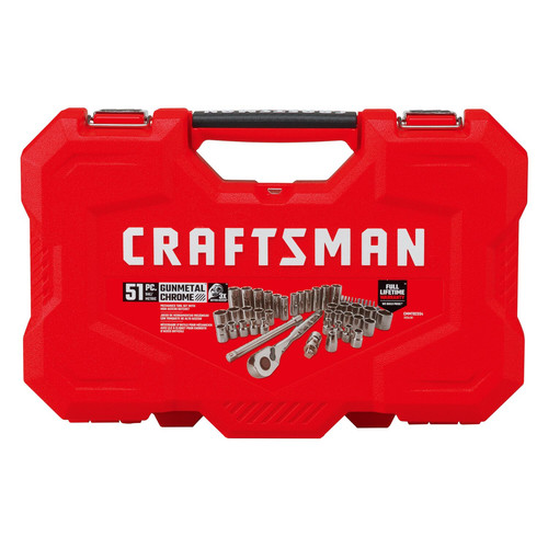 Craftsman 51-Piece Gunmetal Chrome Mechanics Tool Set - CMMT82334Z1