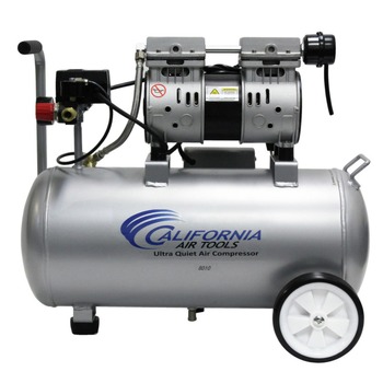 PORTABLE AIR COMPRESSORS | California Air Tools 8010 1 HP 8 Gallon Ultra Quiet and Oil-Free Steel Tank Wheelbarrow Air Compressor