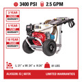 Pressure Washers | Simpson 60735 Aluminum 3400 PSI 2.5 GPM Professional Gas Pressure Washer with CAT Triplex Pump image number 5