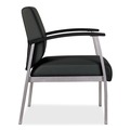  | Alera ALEML2319 MetaLounge Series 24.6 in. x 26.96 in. x 33.46 in. Mid-Back Guest Chair - Black Seat/Silver Base image number 2