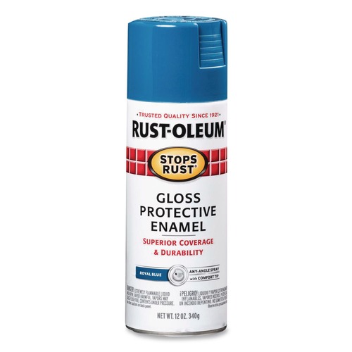 Paint | Rust-Oleum 7727830 Stops Rust 12 oz. Aerosol Can Spray Paint - Gloss Blue (6/Carton) image number 0