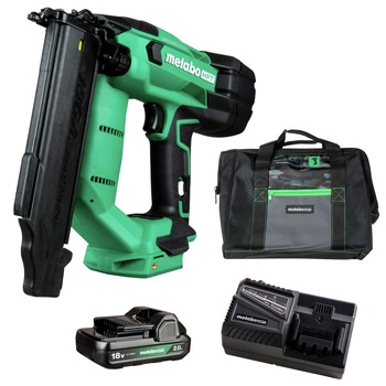 POWER TOOLS | Metabo HPT 18V MultiVolt Brushless Lithium-Ion Cordless 18-Gauge Compact Brad Nailer Kit (2 Ah) - NT1850DFTM