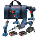 Combo Kits | Bosch GXL18V-496B22 18V Compact Lithium-Ion Cordless 4-Tool Combo Kit (2 Ah) image number 0