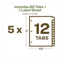 July Member-Exclusive Offer Save 10% off on One Item | Avery 11582 11 in. x 8.5 in. 12-Tab Index Maker EcoFriendly Print and Apply Clear Label Dividers - White (5 Sets/Pack) image number 5
