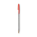  | BIC MS11-RED Cristal Xtra Smooth Medium 1 millimeter Stick Ballpoint Pen - Red Ink/Clear Barrel (1-Dozen) image number 3
