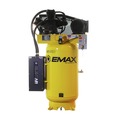 Stationary Air Compressors | EMAX ESS07V080Z1K Silent Air Industrial 7.5 HP 80 gal. 3 Cylinder MAX FLO 2-Stage 1-Phase 35.2 CFM Air Compressor with EFKIT008AWBS Maintenance Kit image number 2