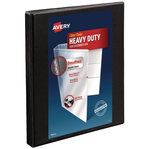 July Member-Exclusive Offer Save 10% off on One Item | Avery 05233 3 Slant Rings 0.5 in. Capacity 11 in. x 8.5 in. Heavy-Duty Non Stick View Binder with DuraHinge - Black image number 0