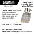 Electronics | Klein Tools VDV826-754 Pass-Thru RJ45 - CAT6A Shielded Modular Data Plugs (100/Pack) image number 1