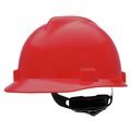 Hard Hats | MSA 475363 V-Gard Slotted Cap with Fas-Trac III Suspension - Red image number 1