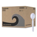  | Boardwalk BWKSOUPHWPSWH Heavyweight Polystyrene Soup Spoons - White (1000/Carton) image number 2
