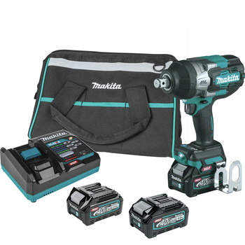 IMPACT WRENCHES | Makita 40V max XGT Brushless Lithium-Ion 3/4 in. Sq. Drive Cordless 4-Speed High-Torque Impact Wrench Kit with 3 Batteries Bundle (2.5 Ah/4 Ah) - GWT01D-BL4040