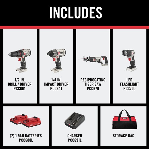 Drill Driver Porter Cable Pcc601 Set Porter-Cable 20V MAX
