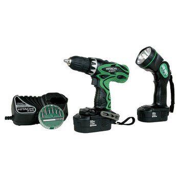Hitachi 18V Cordless 1/2 in. Drill Driver Kit with Flashlight - DS18DVF3
