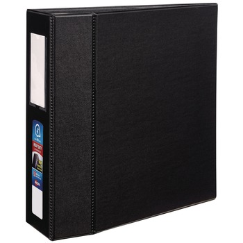 Avery 79994 3 Locking One Touch EZD Rings 4 in. Capacity 11 in. x 8.5 in. Heavy-Duty Non-View Binder with DuraHinge and Spine Label - Black