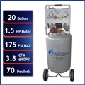Portable Air Compressors | California Air Tools CAT-20015HPAD 1.5 HP 20 Gallon 175 PSI Ultra Quiet and Oil-Free Dolly Air Compressor with Auto Drain image number 5