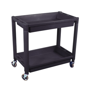 TOOL STORAGE | Astro Pneumatic 2-Shelf Heavy Duty Plastic Utility Cart – Black - 8330