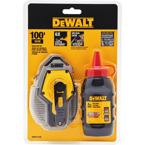 Dewalt DWHT47376L 6:1 Chalk Reel with Red Chalk