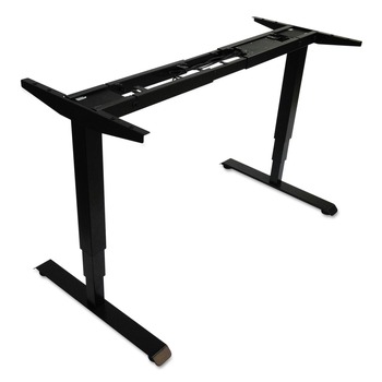 Alera ALEHT3SAB AdaptivErgo 48.06 in. x 24.35 in. x 25 in. to 50.7 in. Sit-Stand 3-Stage Electric Height-Adjustable Table Base - Black