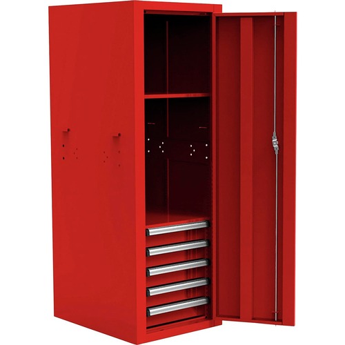 Cabinets | Homak RD08022052 22 in. Pro 2 5-Drawer Full Height Side Locker - Red image number 0