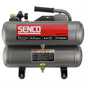 PRODUCTS | SENCO 2.5 HP 4.3 Gallon Oil-Lube Twin Stack Air Compressor - PC1131