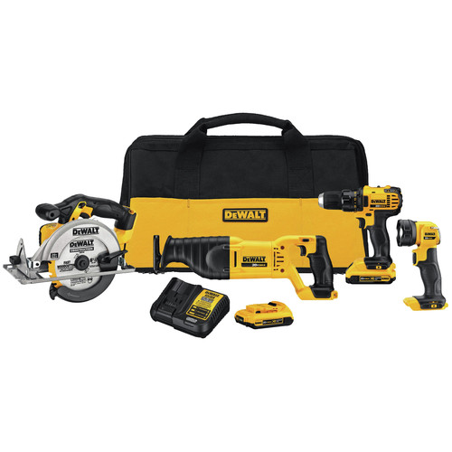 Combo Kits | Factory Reconditioned Dewalt DCK423D2R 20V MAX Lithium-Ion Cordless 4-Tool Combo Kit (2 Ah) image number 0