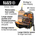 Cases and Bags | Klein Tools 55485 Tradesman Pro Tool Master 19.5 in. Tool Bag Backpack image number 10
