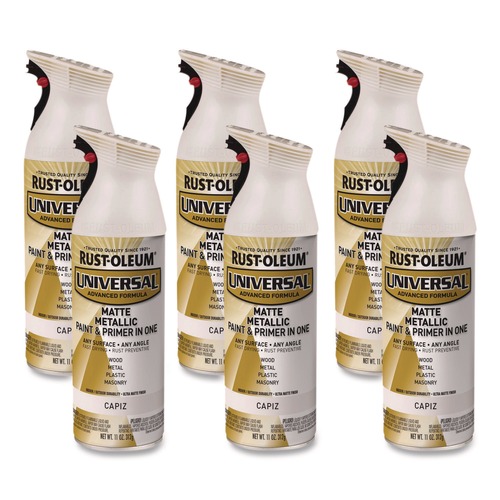 Paint | Rust-Oleum 371597 Universal Premium Spray Paint, Metallic Capiz, 11 oz Aerosol Can, 6/Carton image number 0