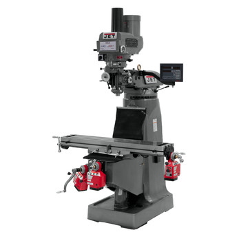 METALWORKING TOOLS | JET JTM-4VS Mill With 3-Axis Newall DP700 DRO (Knee) With X, Y and Z-Axis Powerfeeds and Power Draw Bar - JT9-690094