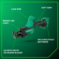Reciprocating Saws | Metabo HPT CR18DAQ4M 18V Lithium-Ion Sub-Compact Cordless Reciprocating Saw (Tool Only) image number 3