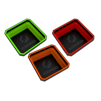 AUTO MAINTENANCE | EZ Red 3-Piece Collapsible Magnetic Parts Tray Set - EZTRAY-CLR