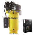 Stationary Air Compressors | EMAX ESP10V080V1PK E450 Series 10 HP 80 gal. Industrial Plus 2 Stage Lubricated Single Phase 38 CFM @100 PSI Patented SILENT Air Compressor with 58 CFM Air Dryer image number 0