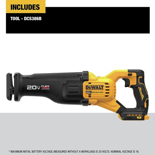 Factory Reconditioned Dewalt 20V MAX Brushless Lithium Ion Cordless Reciprocating Saw with FLEXVOLT ADVANTAGE Tool Only DCS386BR