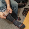 Footwear | Klein Tools 60508 1 Pair Performance Thermal Socks - Large Dark Gray/Light Gray/Orange image number 8