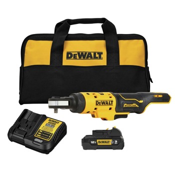 CLEARANCE | Dewalt 12V MAX XTREME Brushless Lithium-Ion 1/4 in. Cordless Ratchet Kit (3 Ah) - DCF504GG1