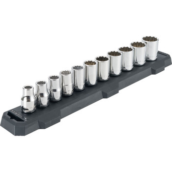 CLEARANCE | Craftsman 1/2 in. Drive Standard SAE 12-Point Shallow Socket Set (11-Piece) - CMMT12046M