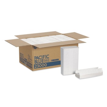 Georgia Pacific Professional 23000 10.1 in. x 12.7 in. 2-Ply Pacific Blue Select C-Fold Paper Towels - White (1440/Carton)