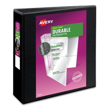 Avery 17041 3 Slant Rings 3 in. Capacity 11 in. x 8.5 in. Durable View Binder with DuraHinge - Black