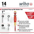 Screwdrivers | Wiha Tools 38050 14-Piece Insulated Pop-up Slotted, Phillips, Square, Pozidriv Bit Holder Set image number 3