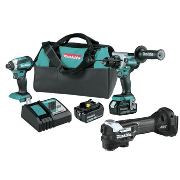 COMBO KITS | Makita 18V LXT Brushless Lithium-Ion Cordless Hammer Drill and Impact Driver Combo Kit with 2 Batteries and StarlockMax Oscillating Multi-Tool Bundle (5 Ah) - XT291T-XMT04ZB-BNDL