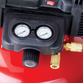 Nail Gun Compressor Combo Kits | Porter-Cable C2002-US58 0.8 HP 6 Gallon Oil-Free Pancake Air Compressor and 22 Gauge 3/8 in. Upholstery Stapler Bundle image number 5