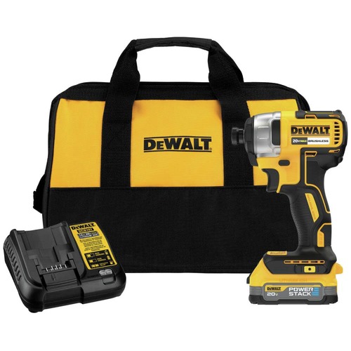 15% off $200 on Select DeWALT Items! | Dewalt DCF787E1 20V MAX Brushless Lithium-Ion 1/4 in. Cordless Impact Driver Kit with POWERSTACK Compact Battery (1.7 Ah) image number 0