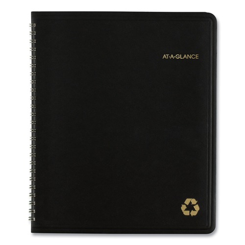  | AT-A-GLANCE 70120G05 12-Month: Jan 2026 to Dec 2026 8.75 in. x 7 in. Recycled Monthly Planner with Perforated Memo Section - Black Cover image number 0