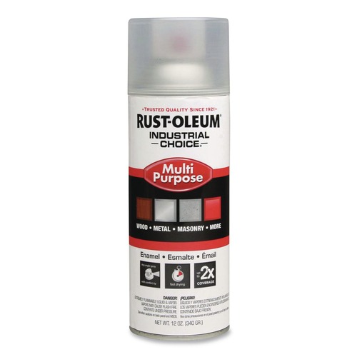 Paint | Rust-Oleum 1610830 Industrial Choice 1600 System 12 oz. Aerosol Can Multi-Purpose Enamel Spray Paint - Gloss Crystal Clear (6/Carton) image number 0